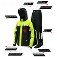 thumbnail image 3 of Impermeable dividido para montar en motocicleta, cinturón reflectante para exteriores, impermeable con luz de advertencia, cubierta de zapatos oculta mejorada, 3 of 5