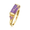 thumbnail image 3 of Ross-Simons Purple Turquoise and .10 ct. t.w. Amethyst Ring in 18kt Gold Over Sterling, Women's, Adult, 3 of 7
