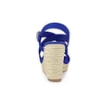 thumbnail image 2 of BLISSFUL STEP Women's Shoes Crisscross Ankle Strap Espadrille Wedge Sandals Deep Blue 7, 2 of 7
