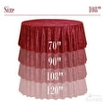 thumbnail image 5 of Velvet Burgundy Tablecloth for Party | 100% Polyester - Washable Fabric - Wrinkle Resistant | Maroon Table Cover for Weddings, Holiday, Christmas and More - 108”, 5 of 5