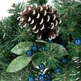 thumbnail image 4 of Northlight Mixed Pine and Blueberries Artificial Christmas Teardrop Swag - 28" - Unlit, 4 of 8