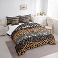 thumbnail image 3 of Castle Fairy Animal Leopard Cheetah Zebra Print Twin Bedding Sets 7-Piece for Kids Teens Adults,Abstract Stripes Lines Bedding Comforter Set Microfiber,Vintage Aesthetic Breathable Sheet Sets, 3 of 7