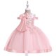thumbnail image 1 of SDJMa - Vestido de fiesta de cumpleaños para niñas pequeñas, estilo minimalista, con lazo bordado y flores de red, 1 of 8