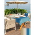 thumbnail image 5 of Outdoor Tablecloth with Umbrella Hole for Patio/Picnic/Party/Camping, Blue Beige Ombre Waterproof Table Cloth Rectangle Table Cover Washable, Contemporary Art Abstract Aesthetics (60"x 102"), 5 of 8