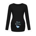 thumbnail image 1 of T-shirt de Maternité pour Femmes à Ourlet Irrégulier, Manches Longues, Col Rond, Basique, Allaitement, 1 of 2