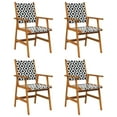 thumbnail image 3 of vidaXL Patio Chairs Outdoor Patio Dining Chair with Armrest Solid Wood Acacia, 3 of 13