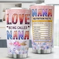 thumbnail image 2 of Love Being Called Nana Grandma Tumbler Cup With Lid 20 Oz Flower Floral Travel Mug Gigi Mimi Grandparents Day Mothers Day Tumbler For Mom Grandmother Gifts From Grandkids, 2 of 6