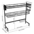 thumbnail image 6 of 2-Tier Over Sink Dish Drying Rack – Heavy Duty Carbon Steel Kitchen Organizer with Adjustable Anti-Slip Feet, High Guardrail & Multi-Basket Storage, Black, 6 of 11