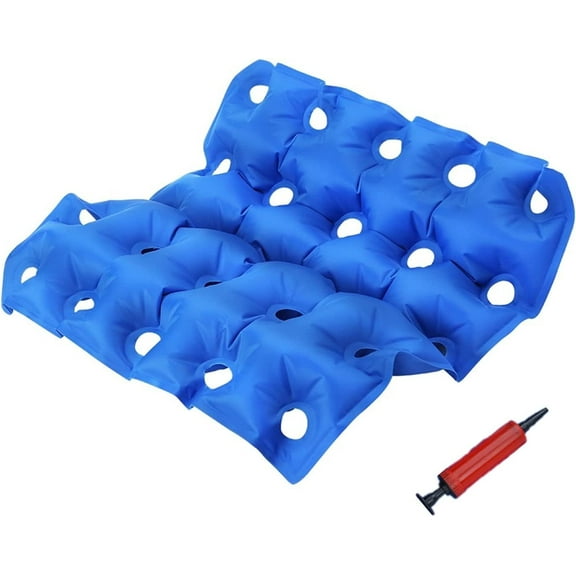 Happon 1 Pack Wheelchair Cushion for Pressure Sores - Bed Sore Cushions for Butt for Recliner - Pressure Sore Cushions for Sitting in Recliner - Blue Inflatable Wheelchair Pad for Pressure Relief