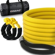 GODIAG Kinetic Recovery Tow Rope 14Tons Pulling Force 20ft 6M 2.5CM Diameter with 2 Soft Shackles for Jeep ATV SUV UTV Truck Field Rescue