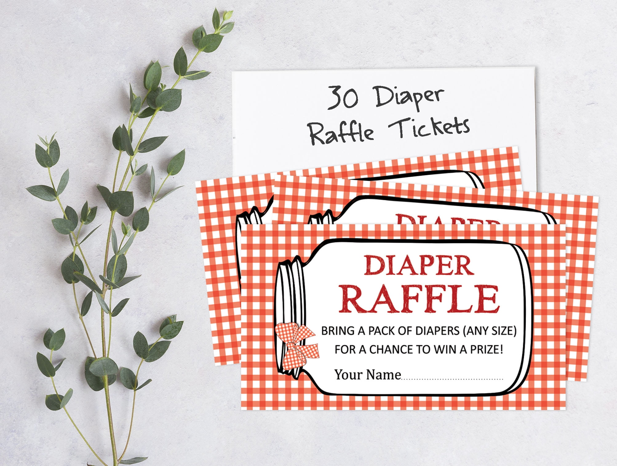 Inkdotpot Set Of 30BBQ Baby Shower Invitations-Diaper Raffle Tickets And Baby Shower Book Request Cards Gender Neutral Invites Its A Boy Its A Girl