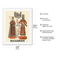 thumbnail image 2 of Bulgaria (Bulgarien) - Visit Tarnovo (Besuchen Sie Tarnovo)- Royal King Queen - - Vintage Travel Poster c.1960s - Fine Art Rolled Canvas Print 20in x 26in, 2 of 4