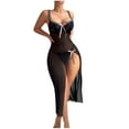 thumbnail image 2 of uublik Mesh 2 Piece Pajama Sets Women Valentine's Day Night Gowns Soft Loungewear Sleepwear Black, 2 of 6