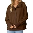 thumbnail image 4 of iHPH7 Corduroy Jacket Women Casual Outerwear Womens Shacket Womens Jackets Casual Zip Up Jacket Plain Hoodies for Women Going Out Jackets for Women Coffee M, 4 of 7