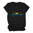 thumbnail image 1 of Pompotops T-Shirt à Manches Courtes Décontracté pour Femmes à Imprimé Coloré, Chandail, Hauts, Chemise, 1 of 5