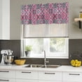 thumbnail image 4 of 2 Pack Valances for Window, Vintage Middle Century Short Curtains for Kitchen Bedroom Living Room, Abstract Bohemia Style Aztec Pink Rod Pocket Small Window Treatment Valance Drapes 54 x 18 Inch, 4 of 8