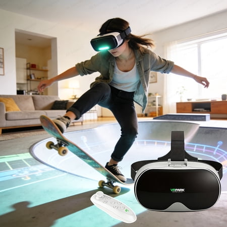 2026 Premium White Portable VR Glasses, Wide Angle IMAX Private Cinema, Breathable Comfort Headset, Phone Compatible with Optional Handle, Travel & Perfect Gift