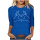 thumbnail image 1 of Tops de Cuello Redondo para las Mujeres Moda Impresa 3/4 Mangas Blusa Casual Top, Estante de Imitación, 1 of 5