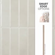Smart Tiles - 3D Adhesive Peel and Stick Backsplash Tile, Gray & White - 5-Pack 11.43 x 9