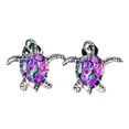 thumbnail image 2 of Jiaroswwei 1 Pair Inlaid Faux Gem Women Earrings Charm Gift Cute Sea Turtle Stud Earrings Jewelry Accessory, 2 of 8