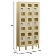 thumbnail image 4 of 12" Wide Triple Tier See-Through Metal Locker - 3 Wide - 6 Feet High - 15 Inches Deep - Tan - Unassembled, 4 of 4