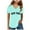 Green, variant on WOYY V-Neck Short Sleeve T-Shirt for Girls New York Print Summer Casual T Shirt