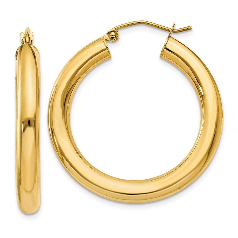 Mia Diamonds 14k Yellow Gold Polished 2.5mm Round Hoop Earrings