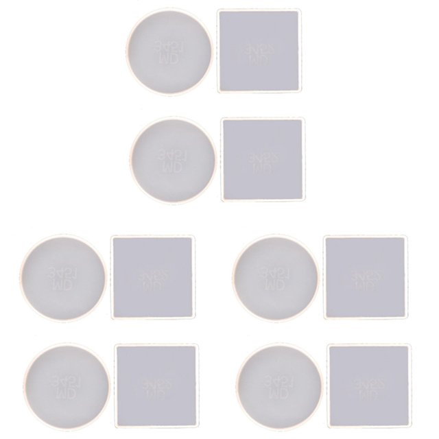 Paquete de 12 Moldes de Resina con Base de Posavasos de Forma Redonda Y Cuadrada, Moldes de Resina Epoxi UV DIY, Herramientas de Decoración del Hogar para Manualidades de Resina