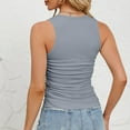 thumbnail image 5 of cfhntfmh Womens Sport Tops Sleeveless Racerback Round Neck Slim Tees Shirts Basic Ribbed Knit Ruched Workout Tight Tank Tops, 5 of 5