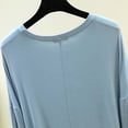 thumbnail image 6 of Lenpel Womens Plus Size T Shirts Crew Neck Loose Fit Long Sleeve Tops Soft Stretch Casual House Loungewear Fashion Fall Outfits, 6 of 7