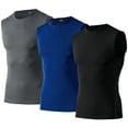 thumbnail image 1 of 3 Pack Compression Baselayer Workout Sleeveless Shirts Workout Vest, 1 of 8