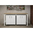 thumbnail image 2 of 3-Piece Fortress Mobile Space-Saving Steel Garage Cabinet and Worktable 1.0 in White, 2 of 7
