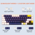 thumbnail image 3 of 65% Gaming Keyboard, E-YOOSO Z-686 Wired 68 Keys Mechanical Keyboard, Clicky Blue Switches, Led Backlit, Detachable Cable, Separate Arrow Keys - Blue/White, 3 of 7