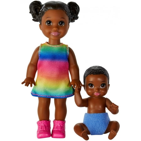 Barbie Skipper Babysitters Inc. Dolls, 2-Pack of Siblings, Small Toddler Girl Doll and Baby Boy (Best Dolls For Boys)