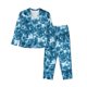 thumbnail image 1 of Balery Blue Tie Dye Conjunto de Pijama con Estampado para Mujer, Conjunto de Dos Piezas con Manga Larga, Ropa de Dormir Suave con Bolsillos, Pijamas Cómodos-XX-Large, 1 of 7