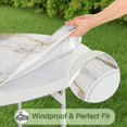 thumbnail image 5 of White Gold Marble Pattern Round Fitted Tablecloth with Elastic Edge,Dining Table Cover Waterproof,Outdoor Round Tablecloth for Camping,Dining,Indoor and Outdoor, 5 of 7
