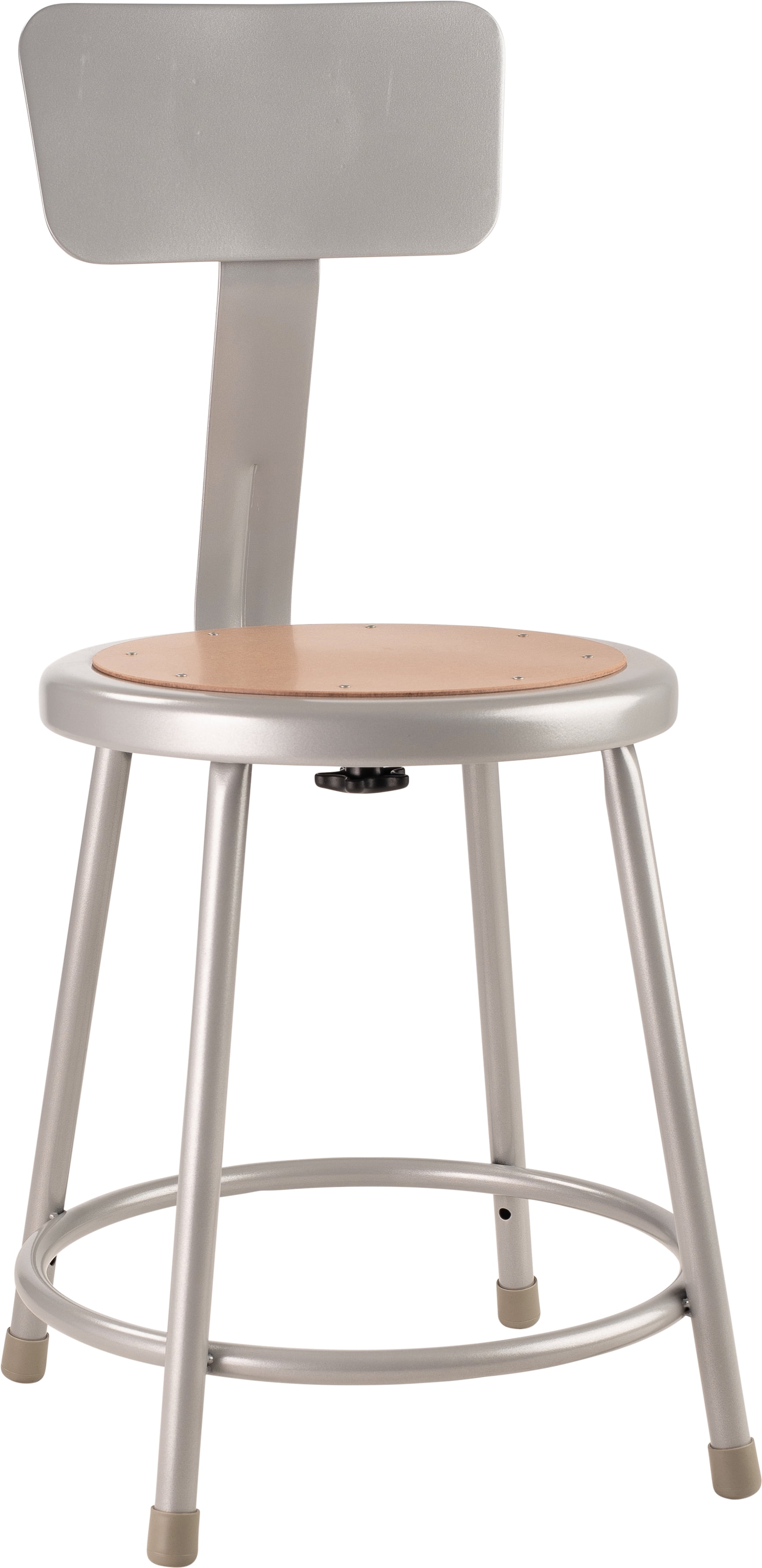 (Pack of 2) NPS 18" Heavy Duty Steel Stool With Backrest, Grey