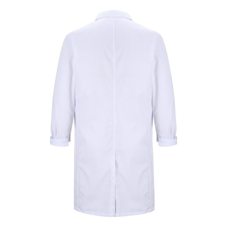 Efngkp Lab Coat for Women Men White Medical Coat Cotton Doctors
