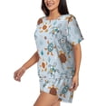 thumbnail image 2 of Rocae Sea Turtle for Two Piece Sleepwear Pajamas Sets for Women Soft Short-Sleeved Pjs with Lounge Shorts Small, 2 of 9