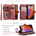 thumbnail image 5 of Compatible with iPhone 8 Plus / 7 Plus Wallet Case with Card Holder【RFID Blocking】 Zipper Phone Case Wallet Wristlet Durable PU Leather Magnetic Flip Folio Cover for Women and Men, Red, 5 of 16
