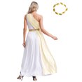 thumbnail image 3 of YiZYiF Toga Costume for Women's Egyptian Greek Roman Queen Cosplay Halloween Carnival Party Dress Champagne-A M, 3 of 6