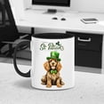 thumbnail image 3 of Happy St. Patrick’s Day Cocker Spaniel with Green Hat Shamrocks Rainbow 11oz Accent Two-tone Mug Cockers Dog Lover Gifts Coffee Tea Cup - 03007, 3 of 5