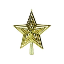 Wadada 9 Inch Glitter Gold Star Christmas Tree Topper, Christmas Tree Toppers, Christmas Star Tree Topper, Rustic Tree Toppers Christmas Decor, Christmas Tree Topper Star For 3-6 ft Trees (Gold)
