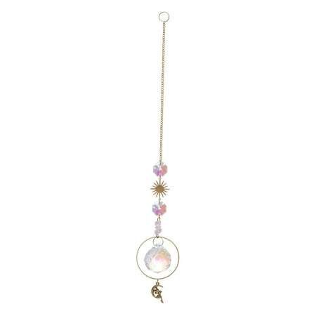 

Outdoor Sun Pendant Windchime Hanging Light Pendant Wind Chime rainbow making for Garden Room Wedding Ornament Pink