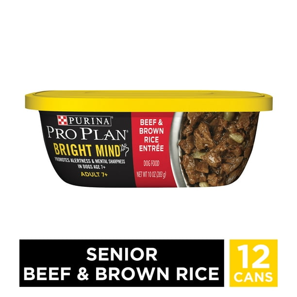 (8 Pack) Purina Pro Plan Senior Wet Dog Food, BRIGHT MIND Beef & Brown