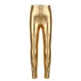 thumbnail image 1 of YEAHDOR Kids Girls Metallic Wet Look Leggings Stretchy Shiny Pants for Dance Sports Workout Gold 7-8, 1 of 6