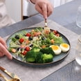 thumbnail image 4 of AmorArc Ceramic Appetizer Plates Set of 2, 8.25 Inch Large Stoneware Salad Plates for Kitchen, Microwave& Dishwasher Safe, Scratch Resistant-Space Blue, 4 of 4