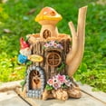 thumbnail image 5 of Wonder Garden Garden Gnome Statue Fairy Mushroom House with LED Light, Housewarming Gift for Garden Patio Lawn, 11.22" Tall, 5 of 7