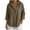 Khaki, variant on Women's Plus Size Shirts Snap Lapel Neck Solid Color 3/4 Sleeve Shirts Casual Work Cotton Linen Shirts