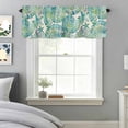 thumbnail image 4 of Retro Green Seashells Starfish Corals Valances for Windows,Kitchen Valance Rod Pocket Short Curtain, Underwater World Valance Curtain Window Valances for Bedroom Bathroom Living Room 60x18in, 4 of 9